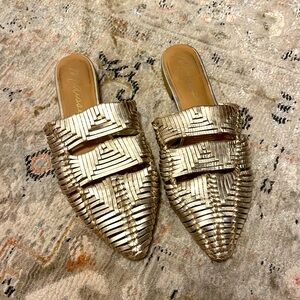 Matisse Gold Woven Women's Mules